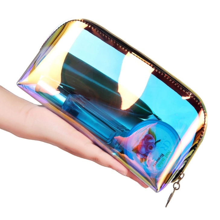 Customized PVC Transparent Cosmetic Bag Customized Colorful Plastic Gift Bag Laser Bag