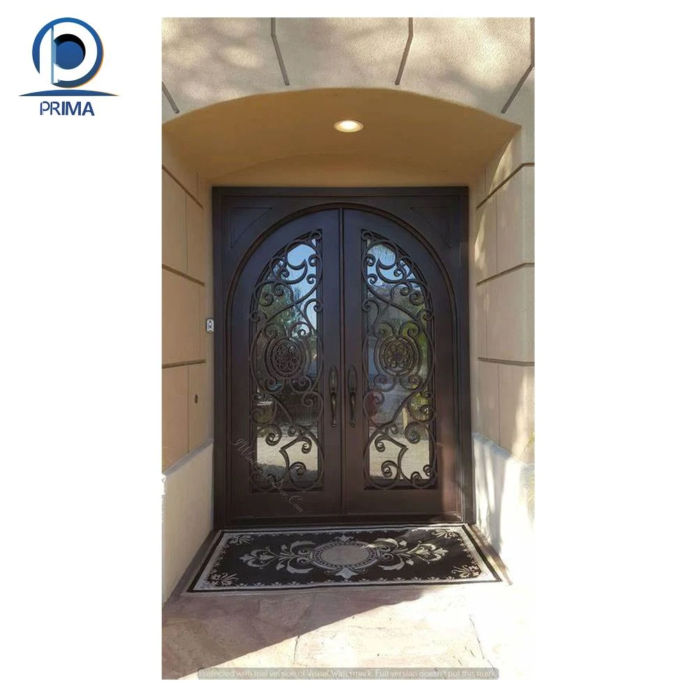 Luxury Metal Door Design Glass Steel Door Wrought Iron Safety Door