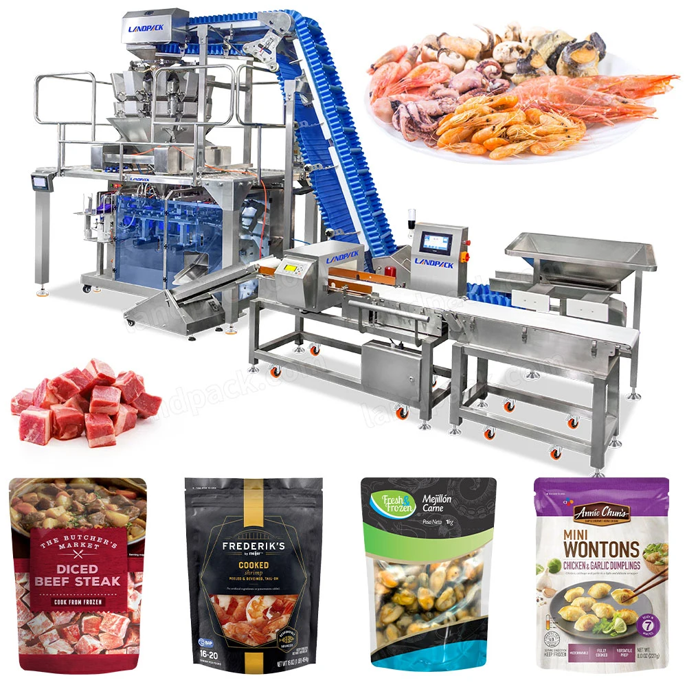 Horizontal Frozen Chicken Nuggets Wing Shrimp Doypack Packing Machine