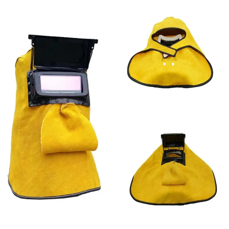 Ab Grade Golden Yellow Cowhide Welding Safety Helmet