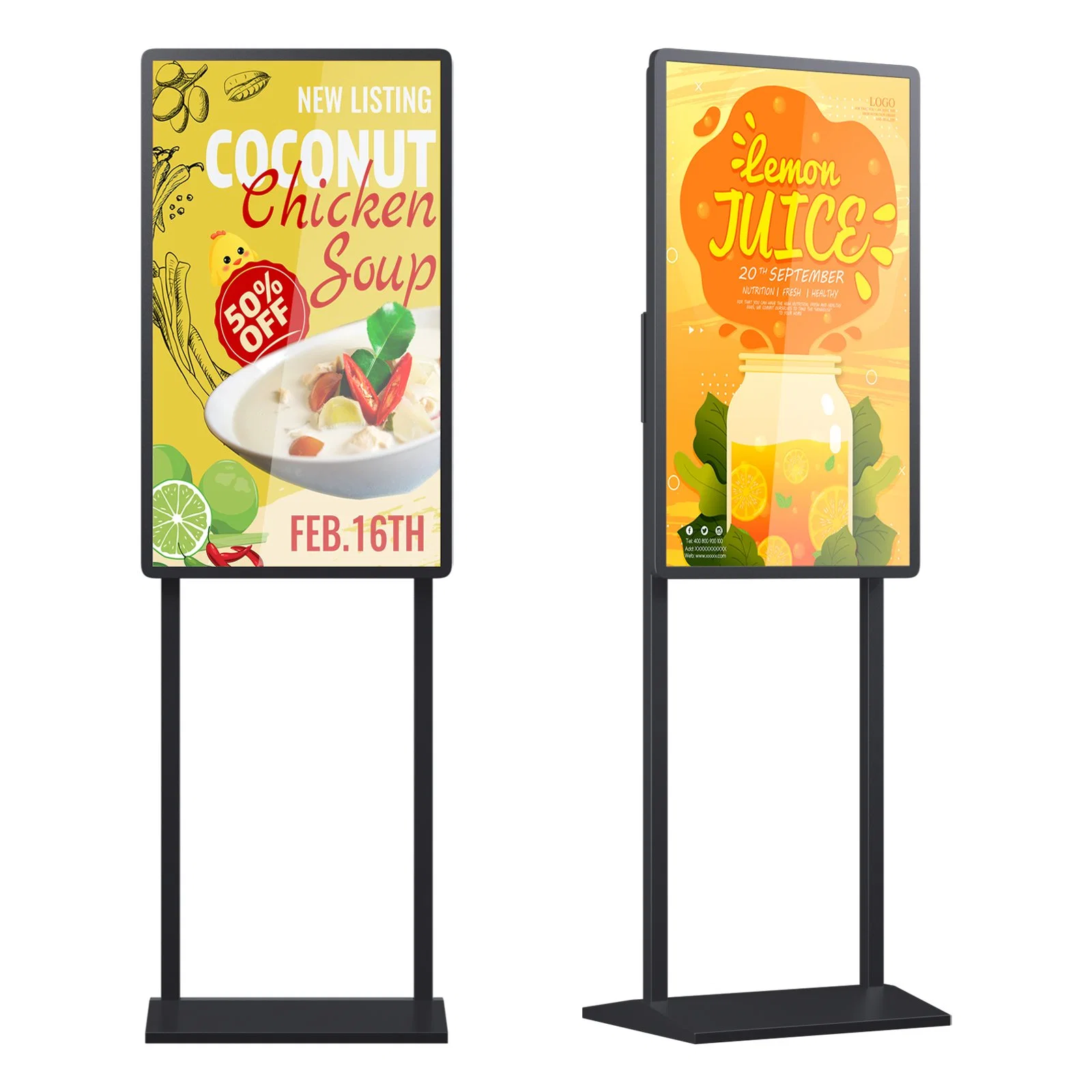 OEM Cheap Price 55 Inch Slim Network WiFi LCD Full HD Window LCD Double Sided Hanging Digital Advertising Screens