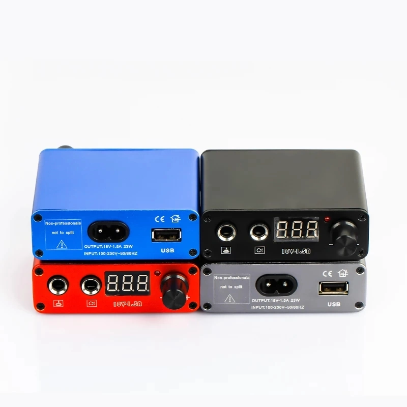 Tuffking Mini Tattoo Power Supply Professional Digital LCD Display Dual Tattoo Power