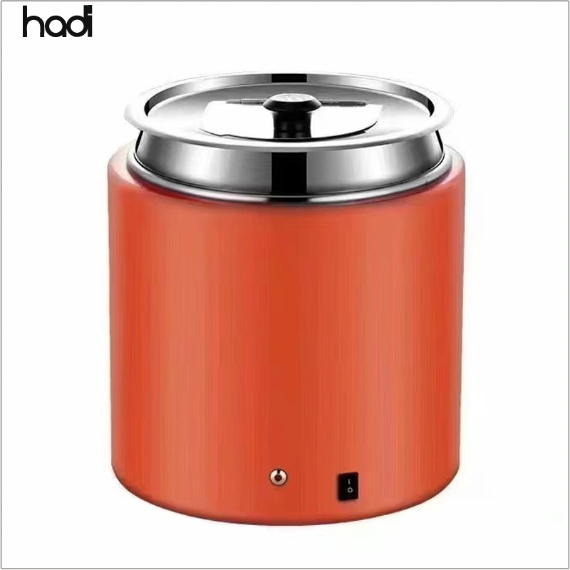 Hadi Hotel Restaurant Commercial Warm Soup Pots 10 Liter Soup Station Buffet Red Color Electric Kettle Stainless Steel Buffet Food Warmer for Soup