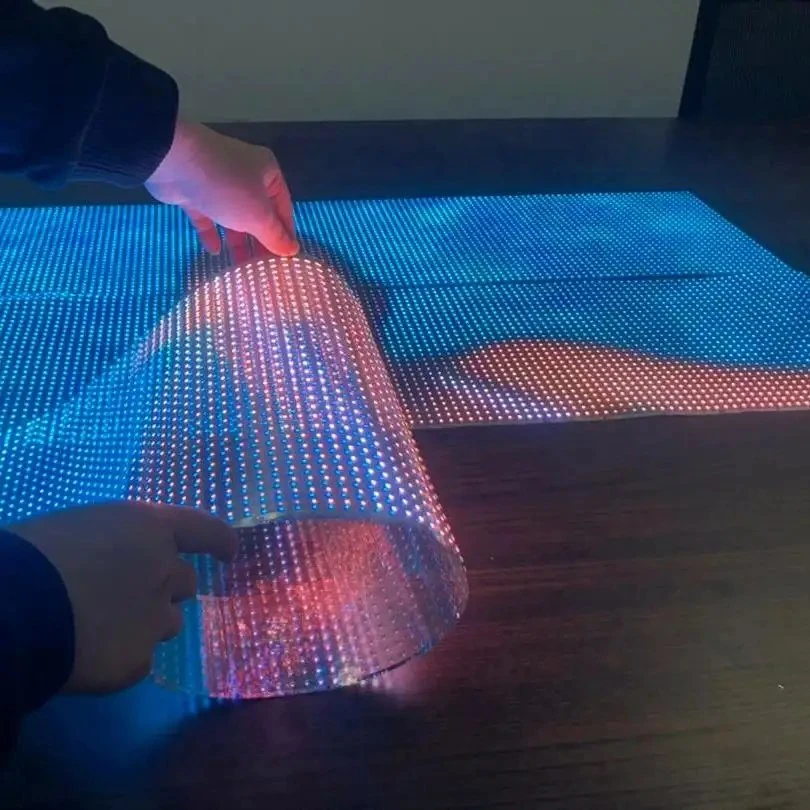 Alto brillo de Cristal en Color de Pared de vídeo LED moviendo la publicidad de la pantalla LED pantalla LED de interior de la pared de vídeo transparente