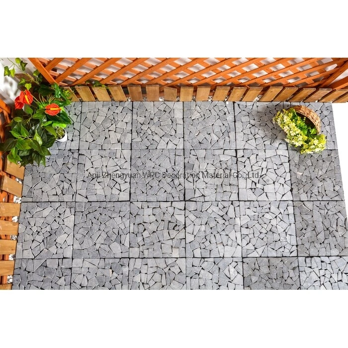 DIY Cheap Natural Stone Tile for Balcony Garden Swimming Pool Easy Installing Interlocking Removable Deck Floor Tiles