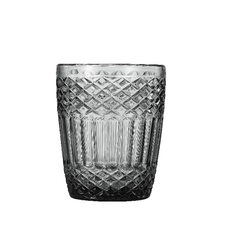 Vintage Carved Braided Pattern Tumbler Household Water Cup Drink Cup Glass Wine Cup Colorful Thickened