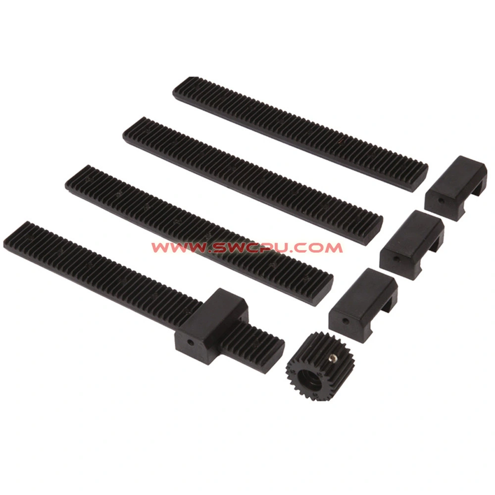 Custom High Precision Black Hard POM Plastic Linear Gear Rail / Nylon Rack Wheel