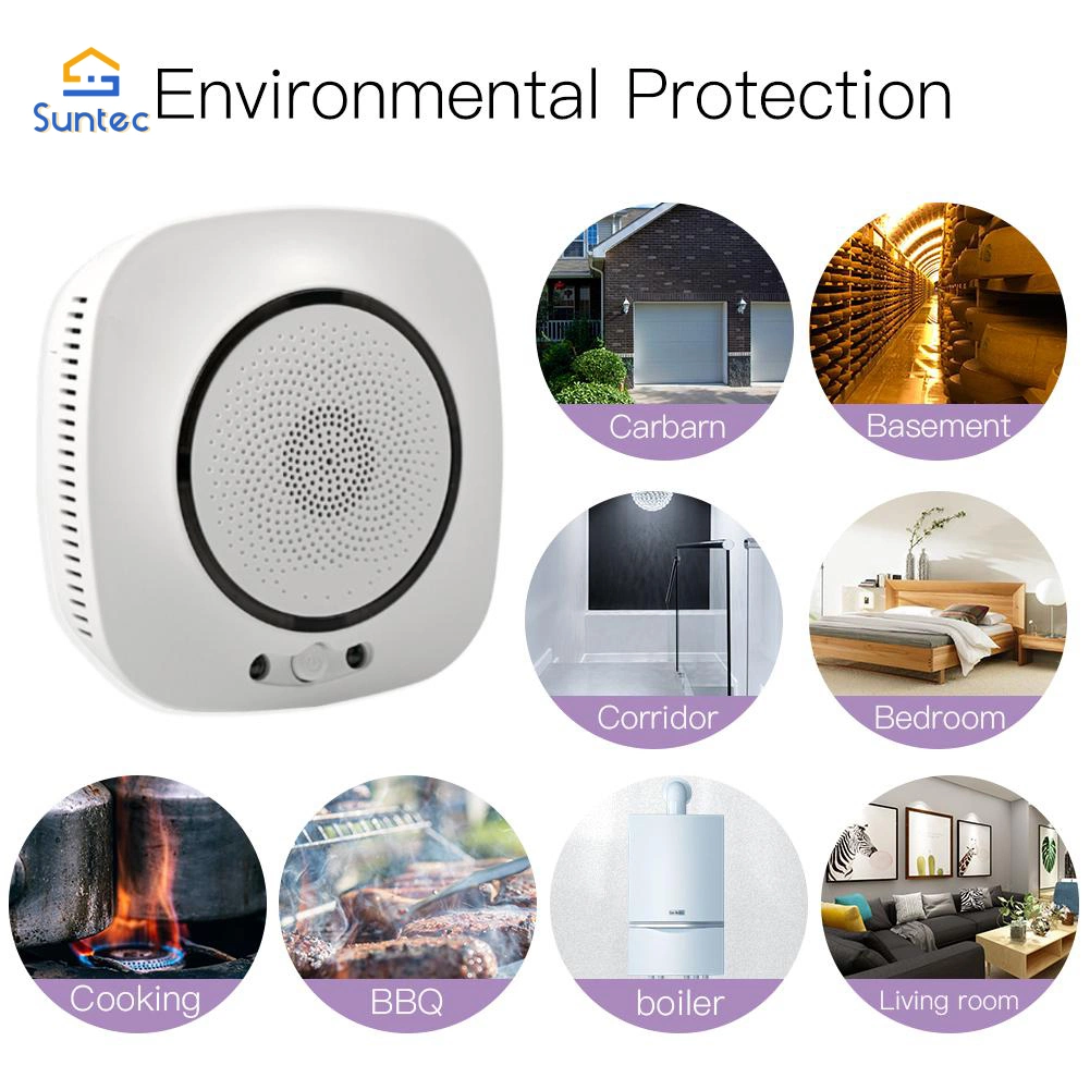 Tuya WiFi Smart Gas Leakage Fire Security Detector Methane CH4 Flammable Gas Combustible Alarm Sensor Warning Smart Life