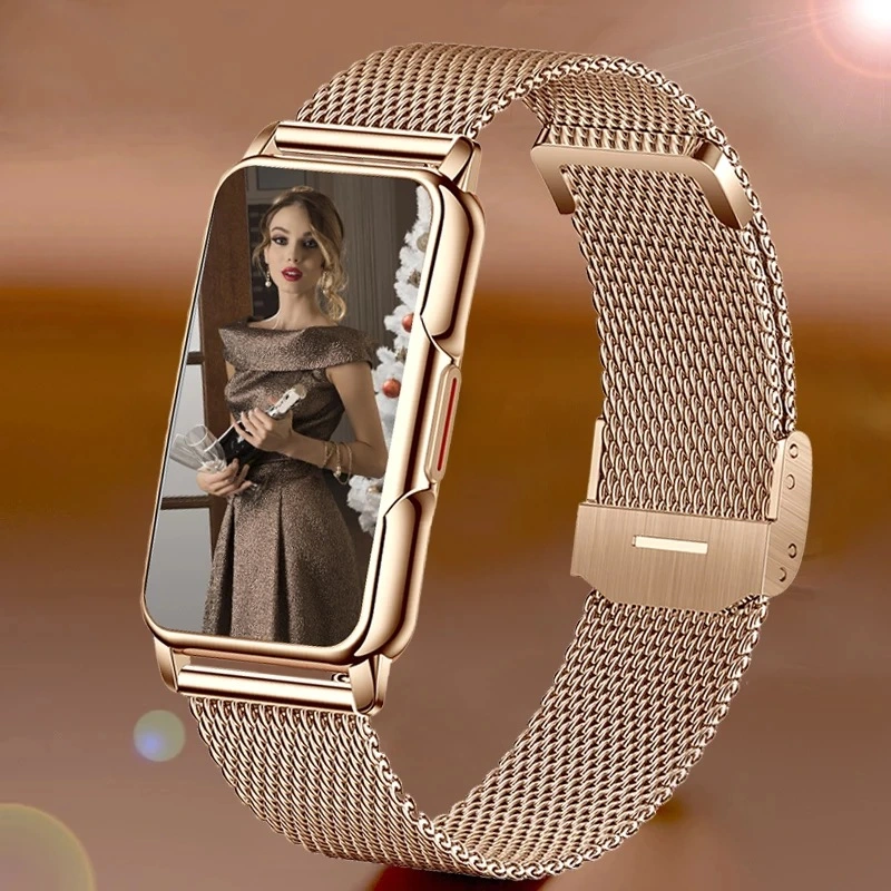 Новый дизайн моды H80 Smart Посмотреть ленту из нержавеющей стали 1,47-дюймовый Smart браслет Smartwatch