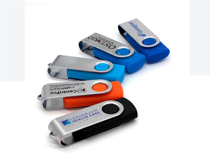 Unidade de memória flash USB personalizável com rotação de metal para computador