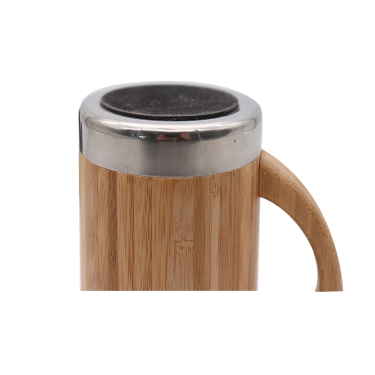 Design Promocional canecas de aço térmica de bambu copos de café de Viagens garrafa de água Bambu Basculante personalizada