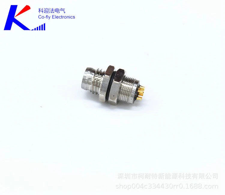 Male 6-Pin M8 RF PCB Panel Mount Plug