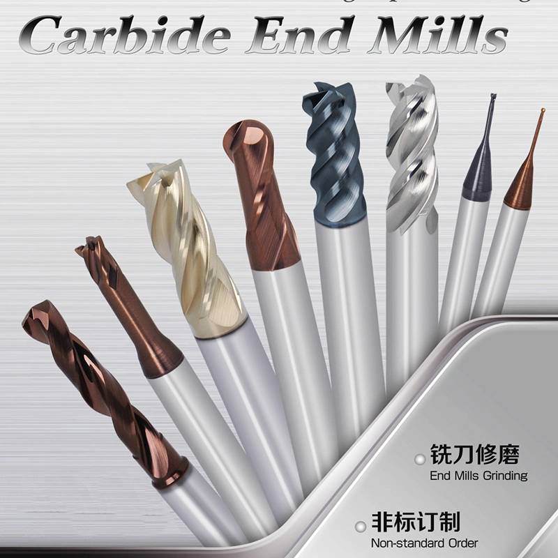 Sandhog High Hardness Tungsten Carbide End Mill 4 Flutes Square Cutting Tool