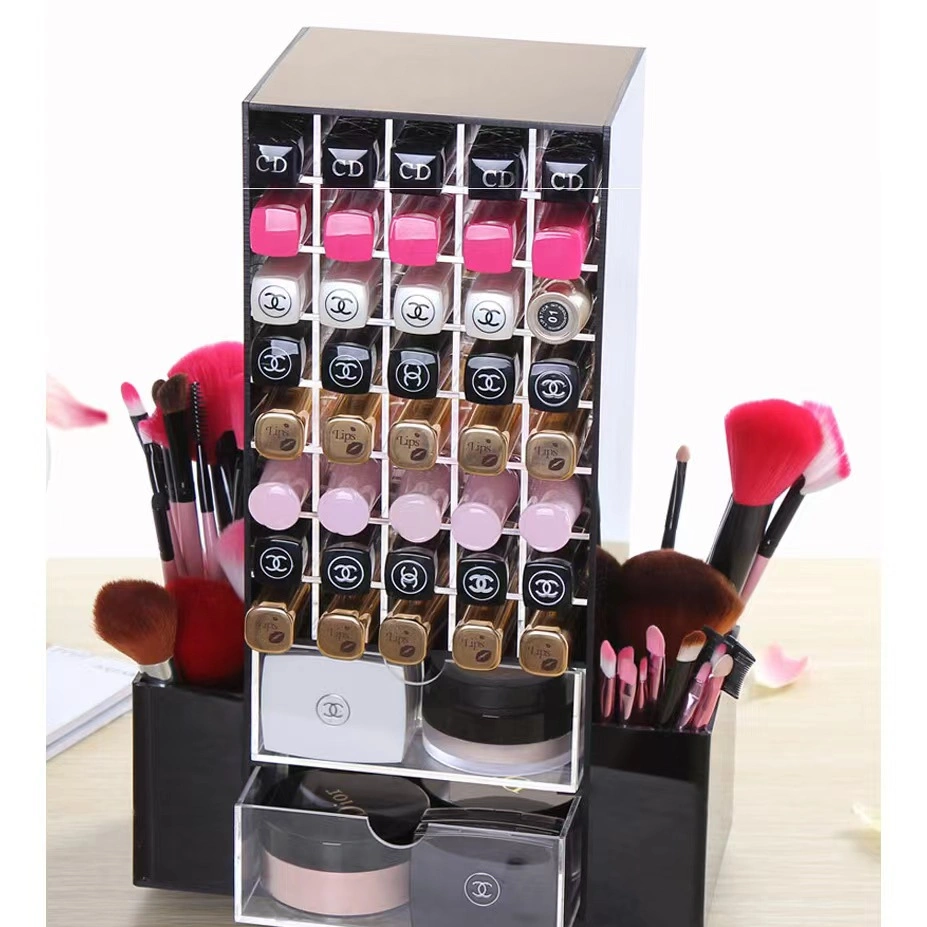 Maquillaje de Labios de acrílico giratorio Organizador de acrílico, lápiz de labios vitrina