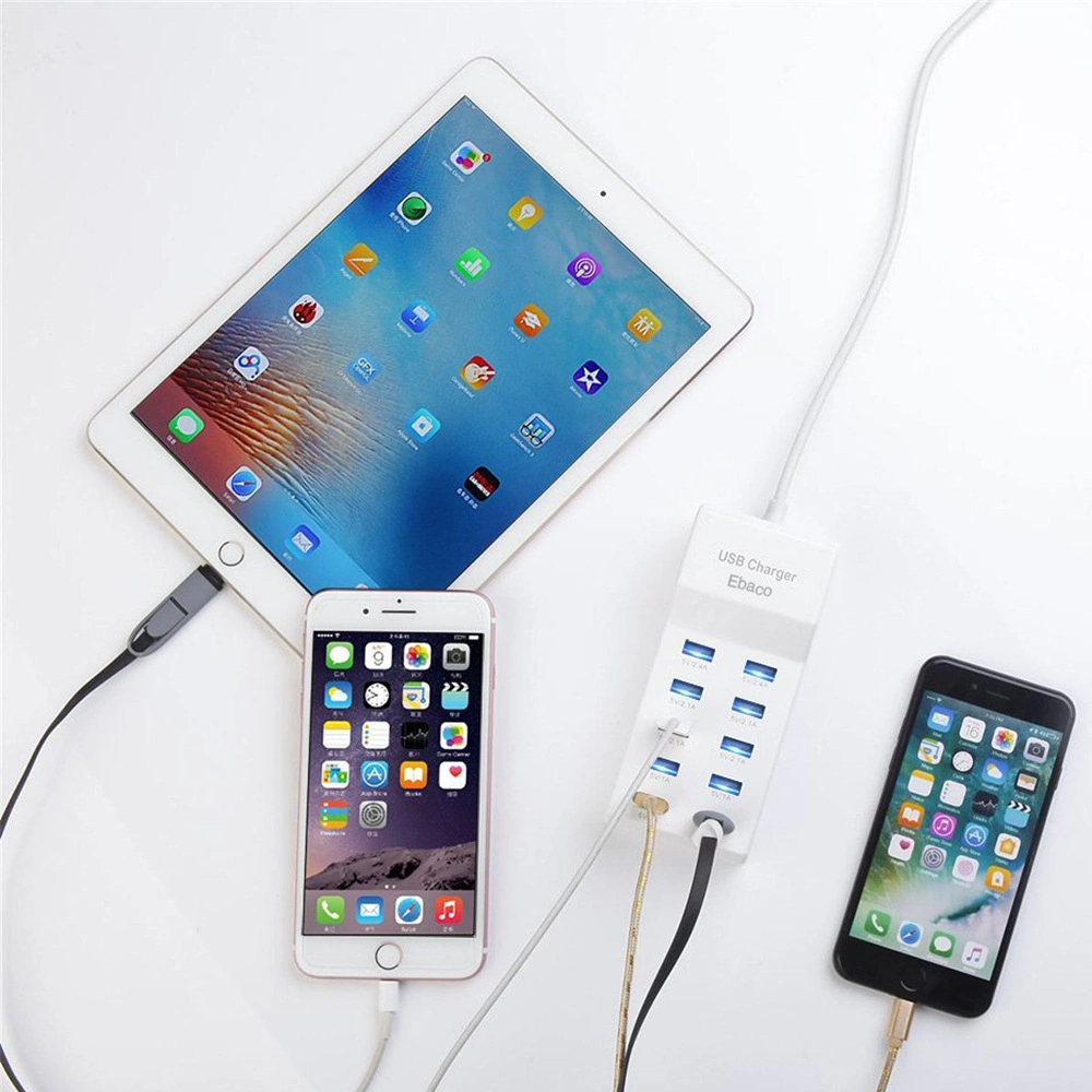 Hersteller Direktversorgung Multiport Charger Station 10A Huawei Apple Mobile Telefon Smart Electrical Products Multi USB DC5V2.4A EU US UK Au-Stecker