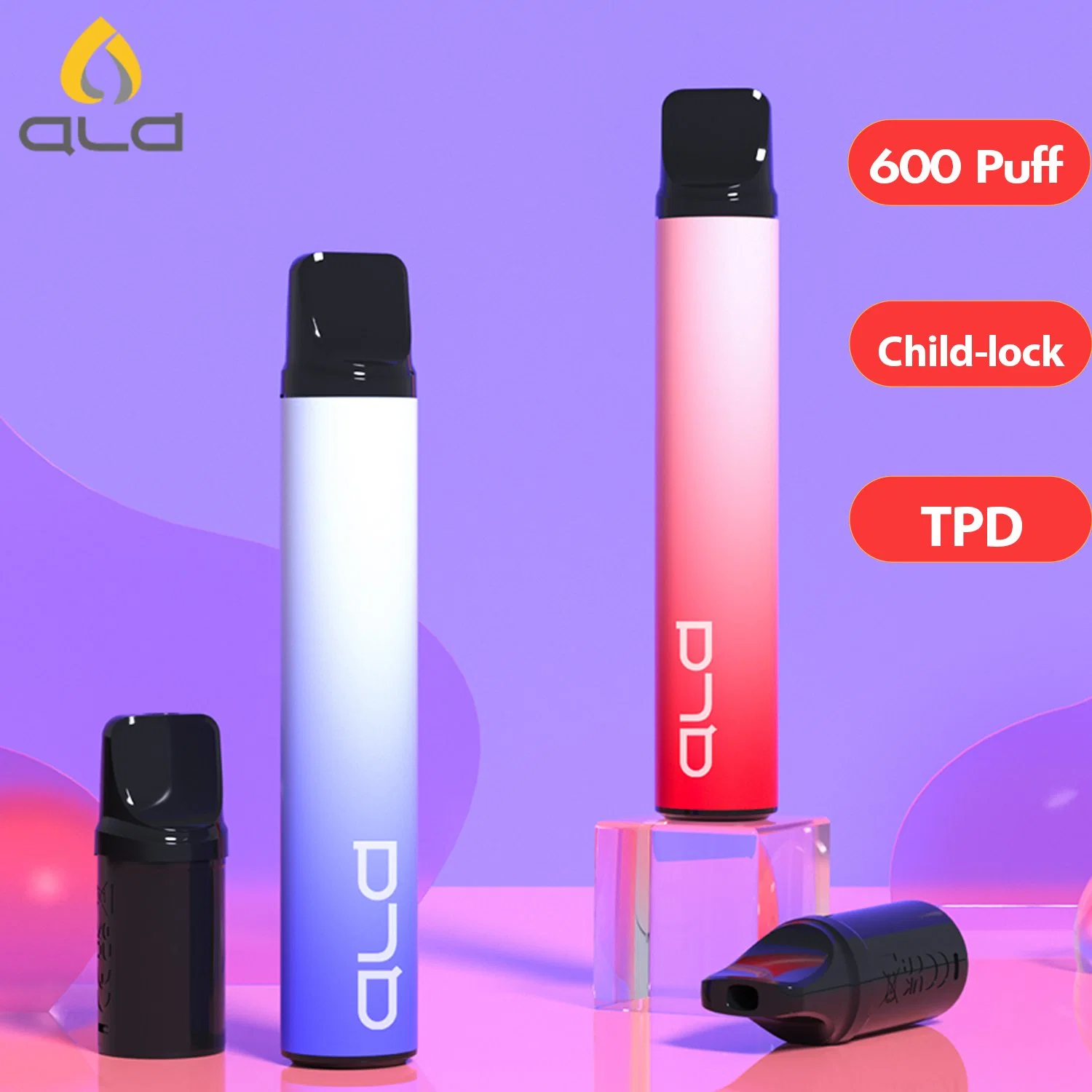 2mL 600 Puffs TPD Cercertifiquen el kit de inicio del sistema de cápsula cerrada Cápsula desechable con bloqueo para niños