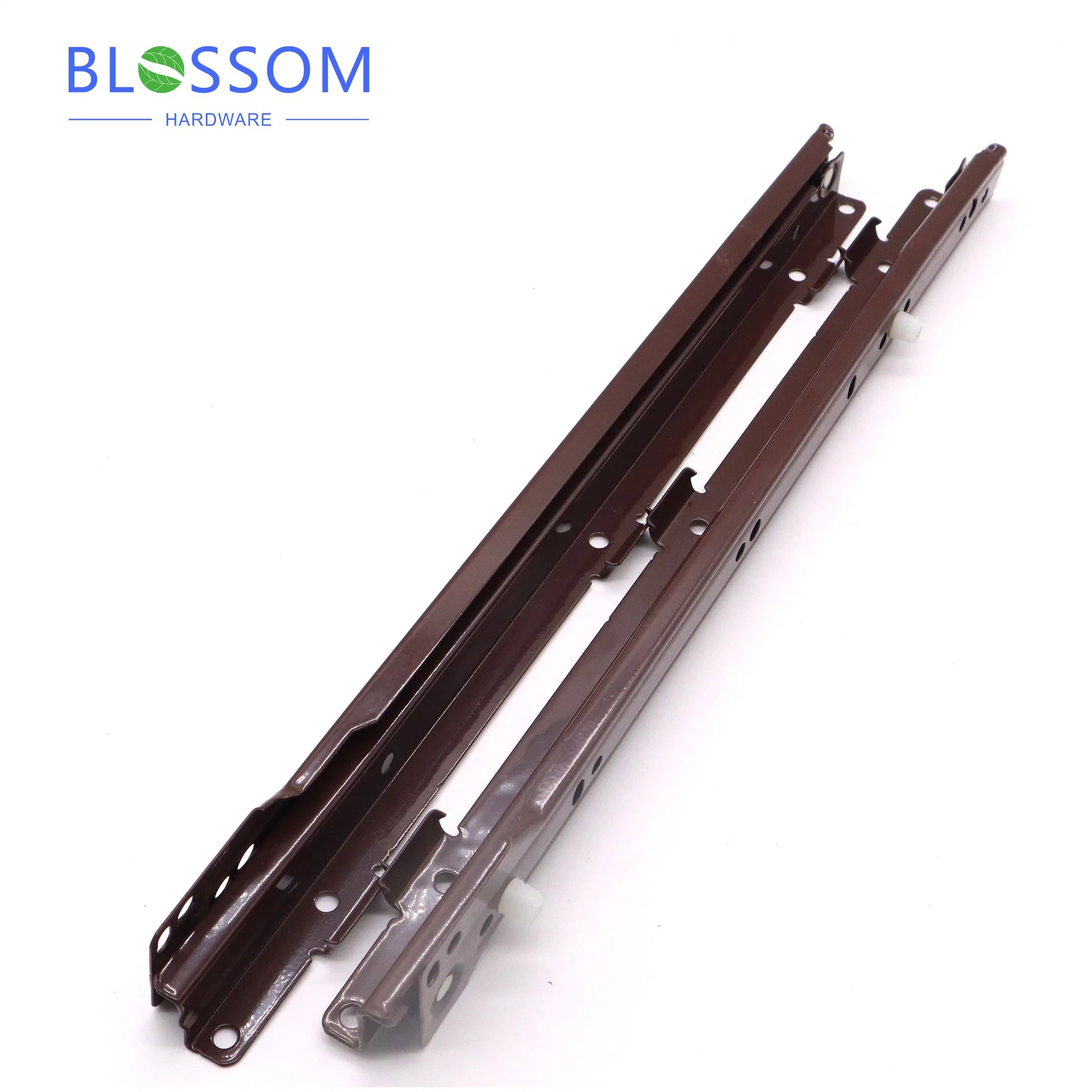 Brown Color Full Extension Drawer Runner Powder Coated Furniture Drawer Slide