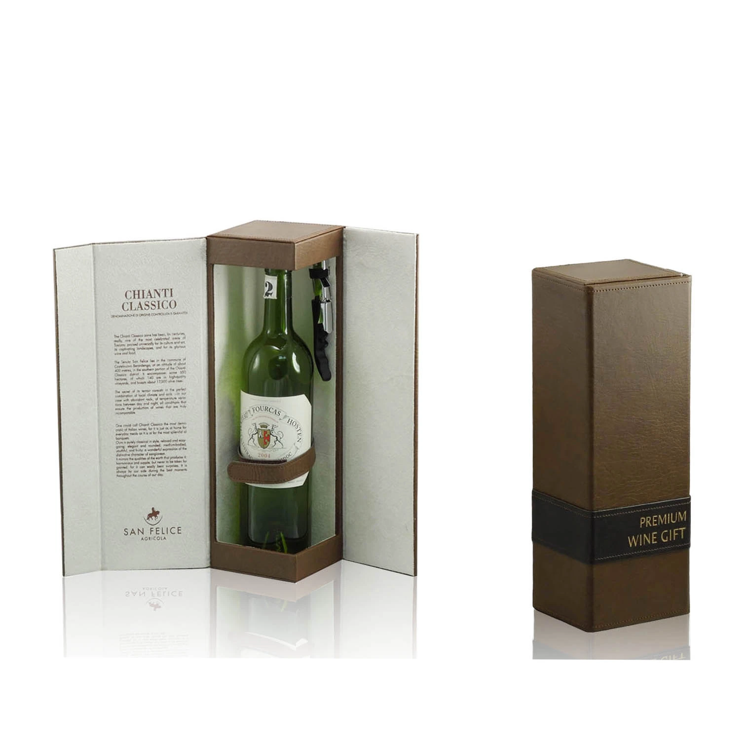 2023 Hot Sale Customized PU Leather Wrap Wood Wine Box for 1 Bottle