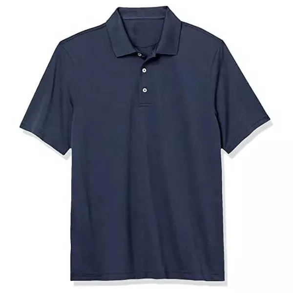 Golf Shirt Polo Herren Polyester Custom Druckmuster Golf Performance Blau