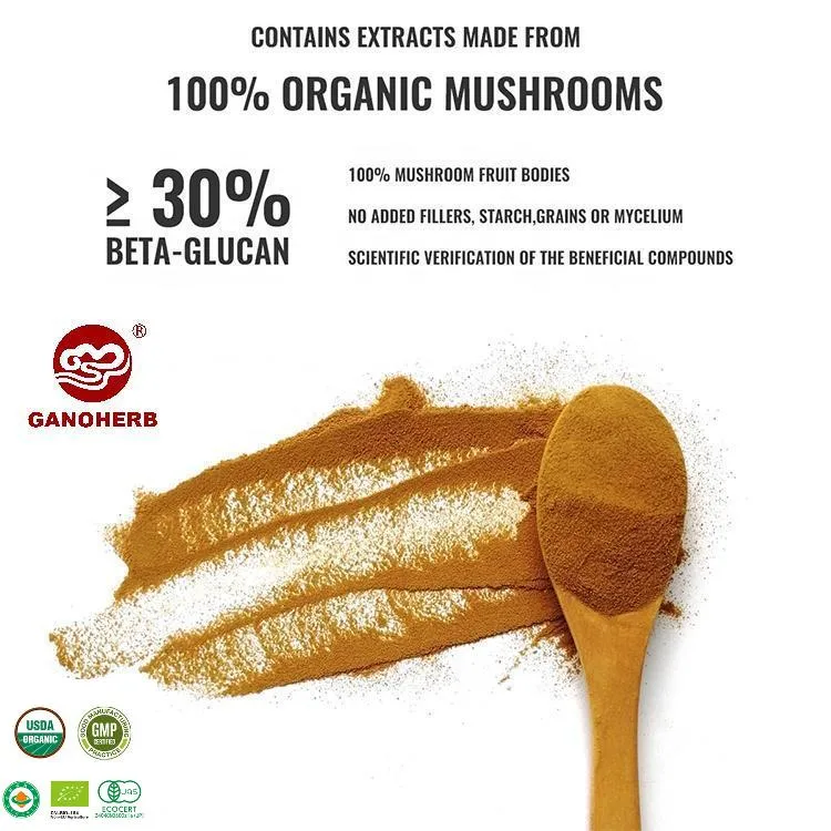 Ganoherb Reishi Extract 50 % Lingzhi Ganoderma lucidum polysaccharide extrait de champignons