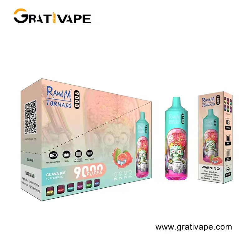 20 Flavors Disposable/Chargeable Vapes Original Factory Direct Kit Original Randm Vapor Pen 9000 Puffs Tornado