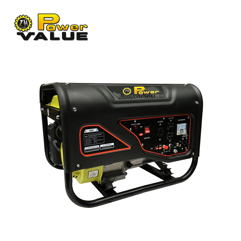 Power Value 2kw Fuel Save Long Run Time China Fuelless Single Phase Kick Start Key Start Gasoline Petrol Generator Portable