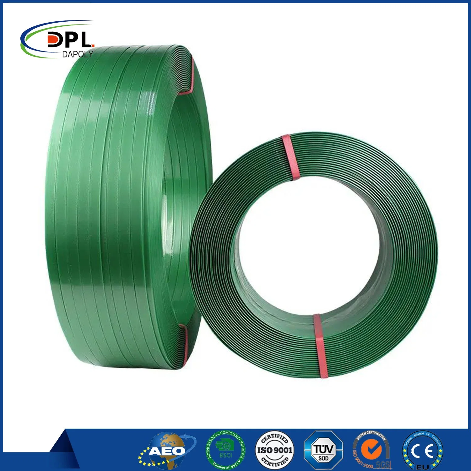 12mm-25mm Wide Custom Logo Durable Green Pet Packing Strap Plastic Steel Strapping Band Tape Good Sell