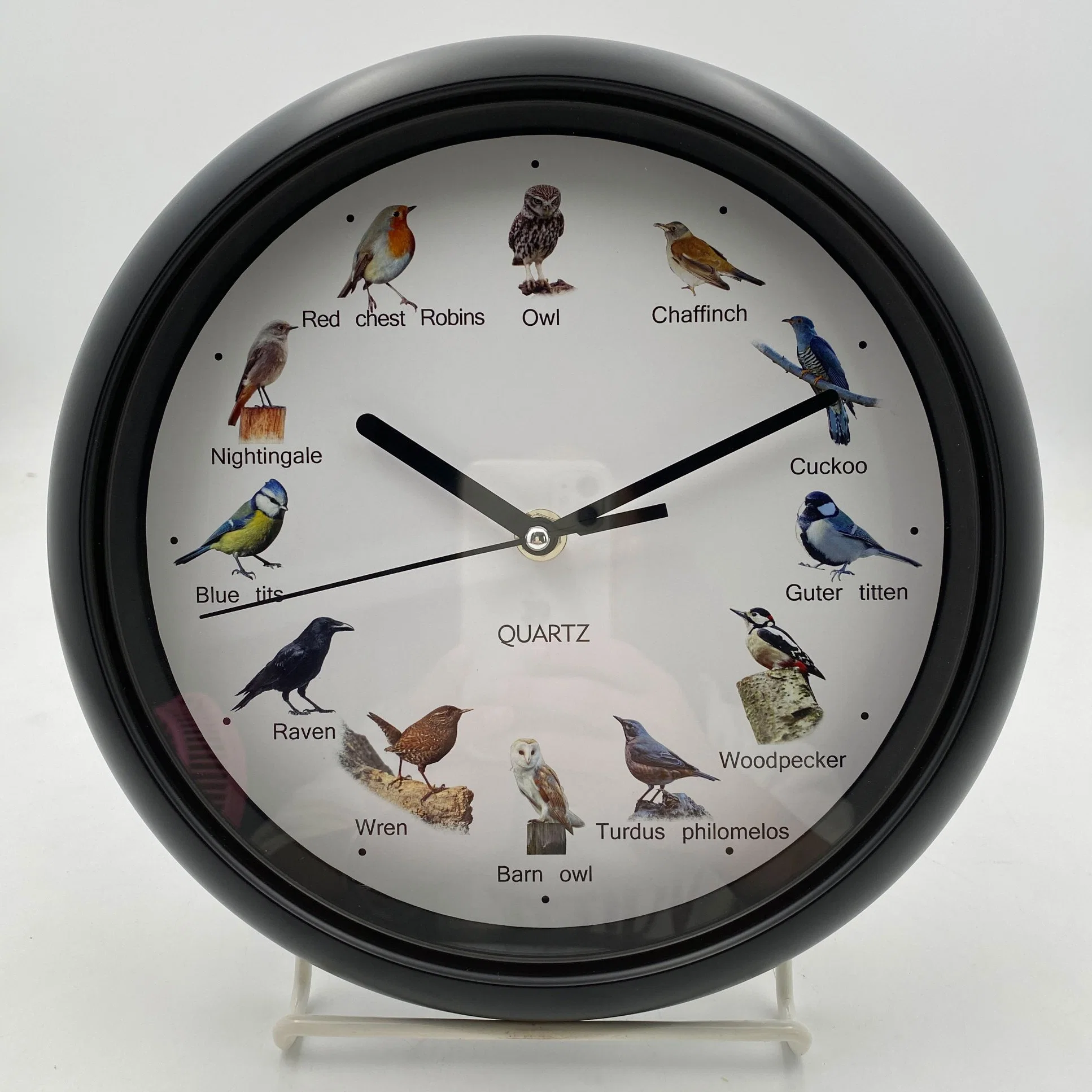 Le chant des oiseaux de 12 pouces Musical Horloge murale en plastique Bird Horloge murale d'alarme sonore