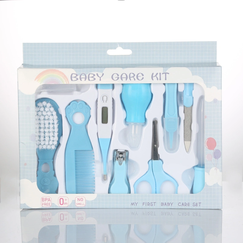 10 pcs de kits multistyles bébé Baby Care peigne Brosse brosse à dents de doigt ciseaux ensemble de l'Aspirateur nasal Nail Clipper