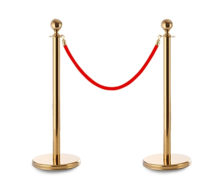 Round Top Polished Stainless Stanchions Posts Queue Pole Crowd Control Barrier