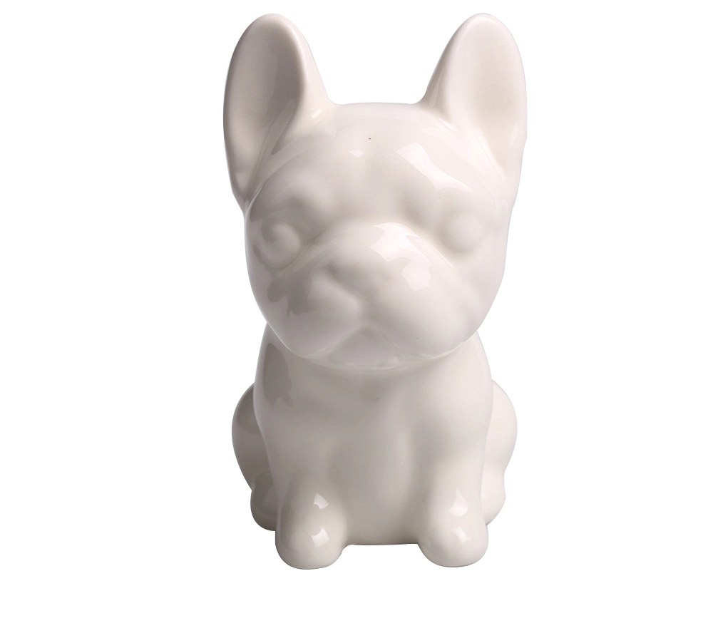 Moderno de cerâmica colorida decorativa Bonitinha Sentado Frenchie Bulldog Estátua Puppy Angel Dog