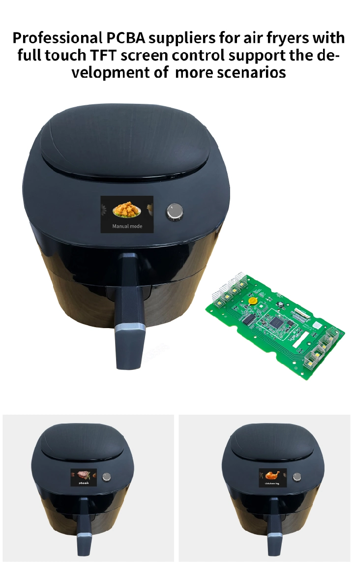 PCBA para fritadeiras a ar com visor LCD TFT de 5 polegadas Compatível com Wi-Fi Bluetooth Android System