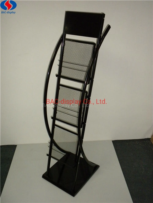 Store Floor Standing Brochure Metal Display Rack/Stand