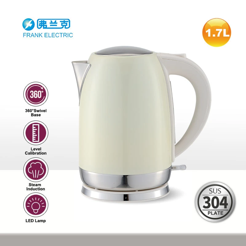 1.7L Cepillo de acero inoxidable 304SUS hervidor de agua eléctrica