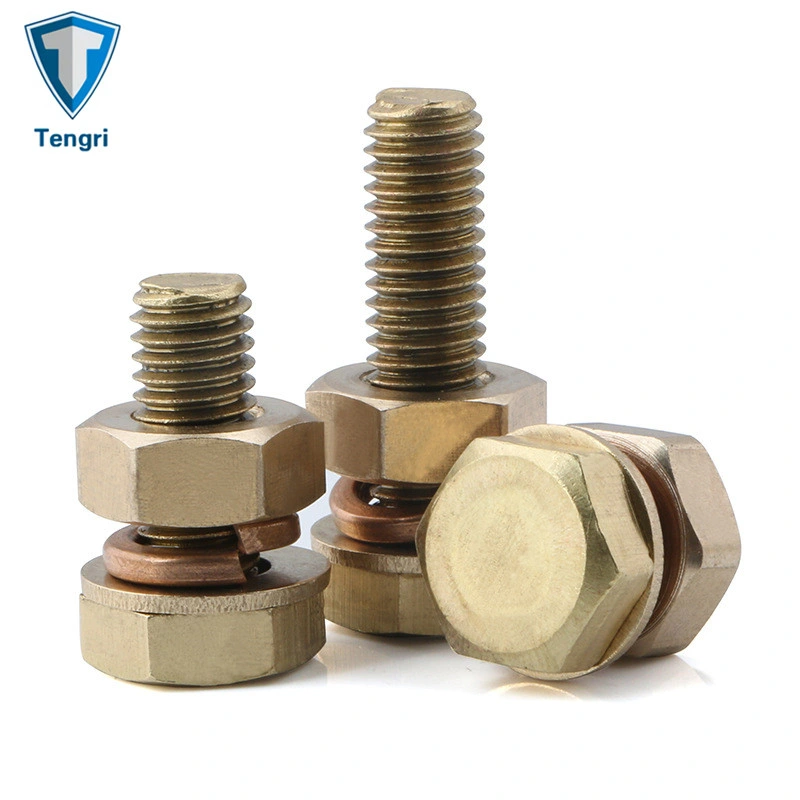 Ansib18.2.1 Wholesale Copper Brass Railway Rail Bolt Hexagon Head Bolt Sems Bolt