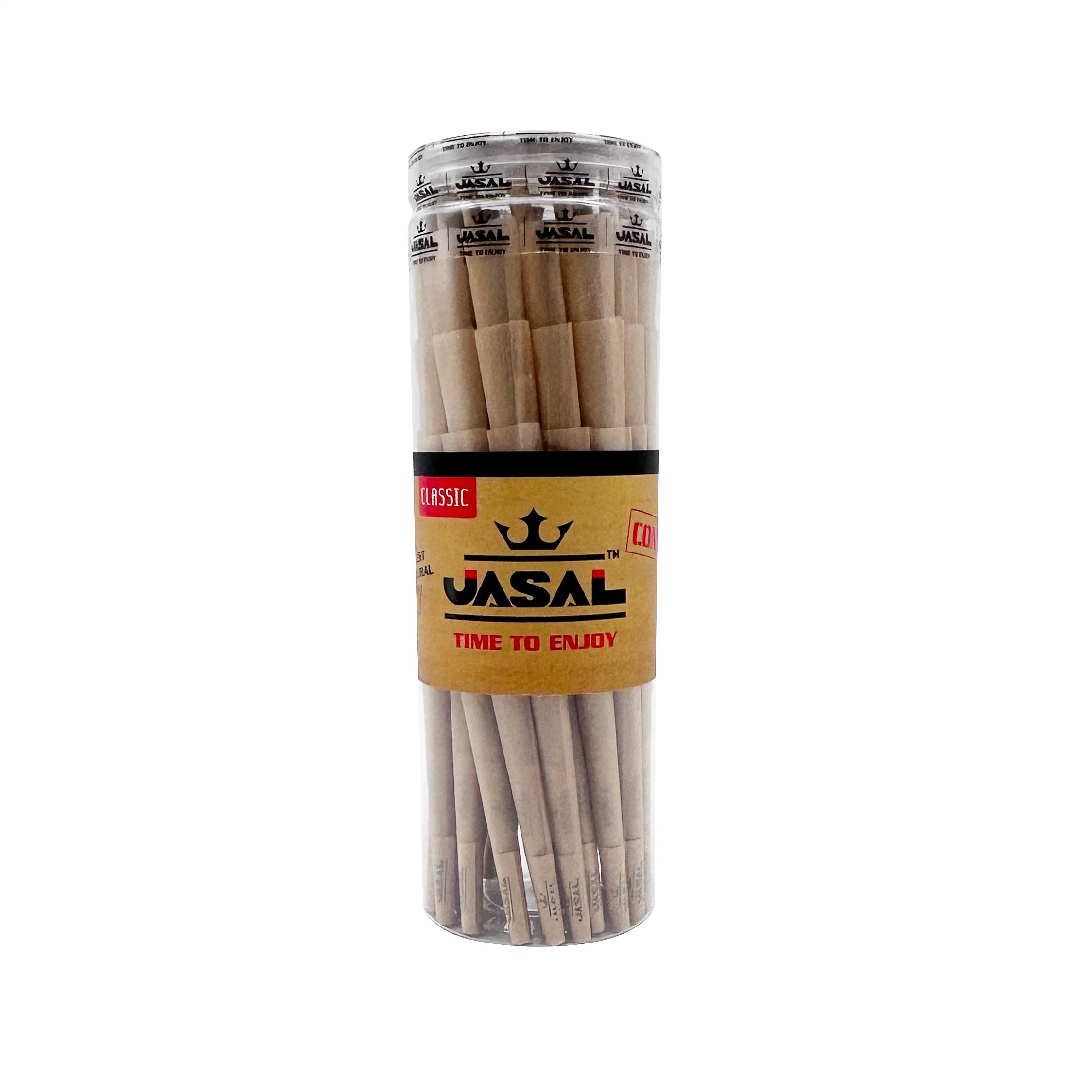 Papel sin blanquear Natural Gum Natural personalizado papel pulpa de madera lenta Quema de rollos de papel Pre-Rolled Cones 100pcs