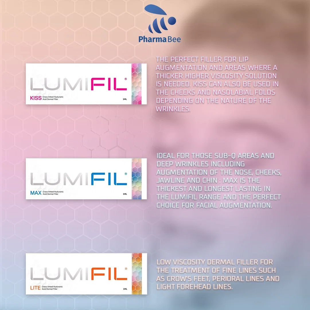 CE Approved Lumifil Ultra High Purity Hyaluronic Acid Kiss Lit Max 1ml Injectable Ha Dermal Filler