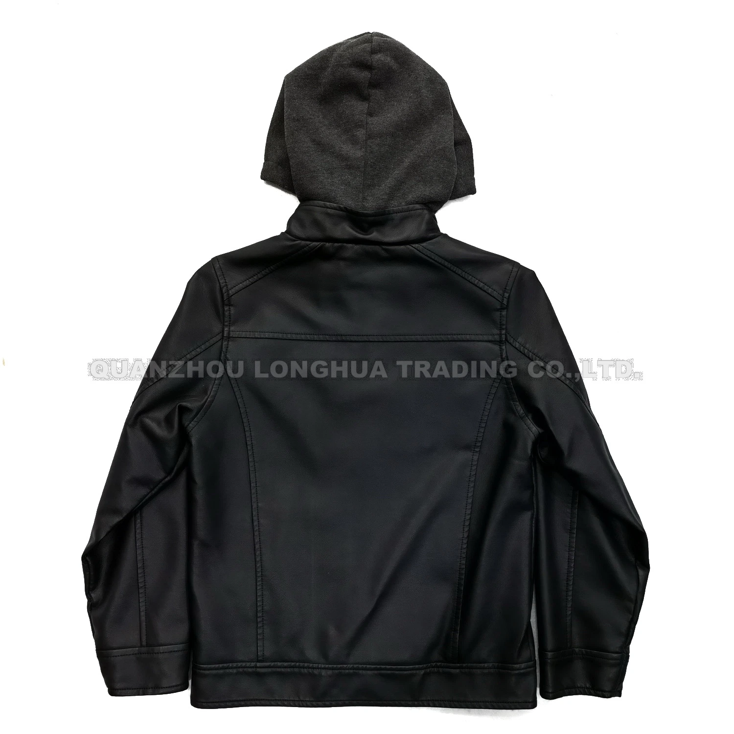 Homens Rapaz Jaqueta Casaco de couro casaco de Inverno Black PU Vestuário Vestuário Hoody roupas da moda