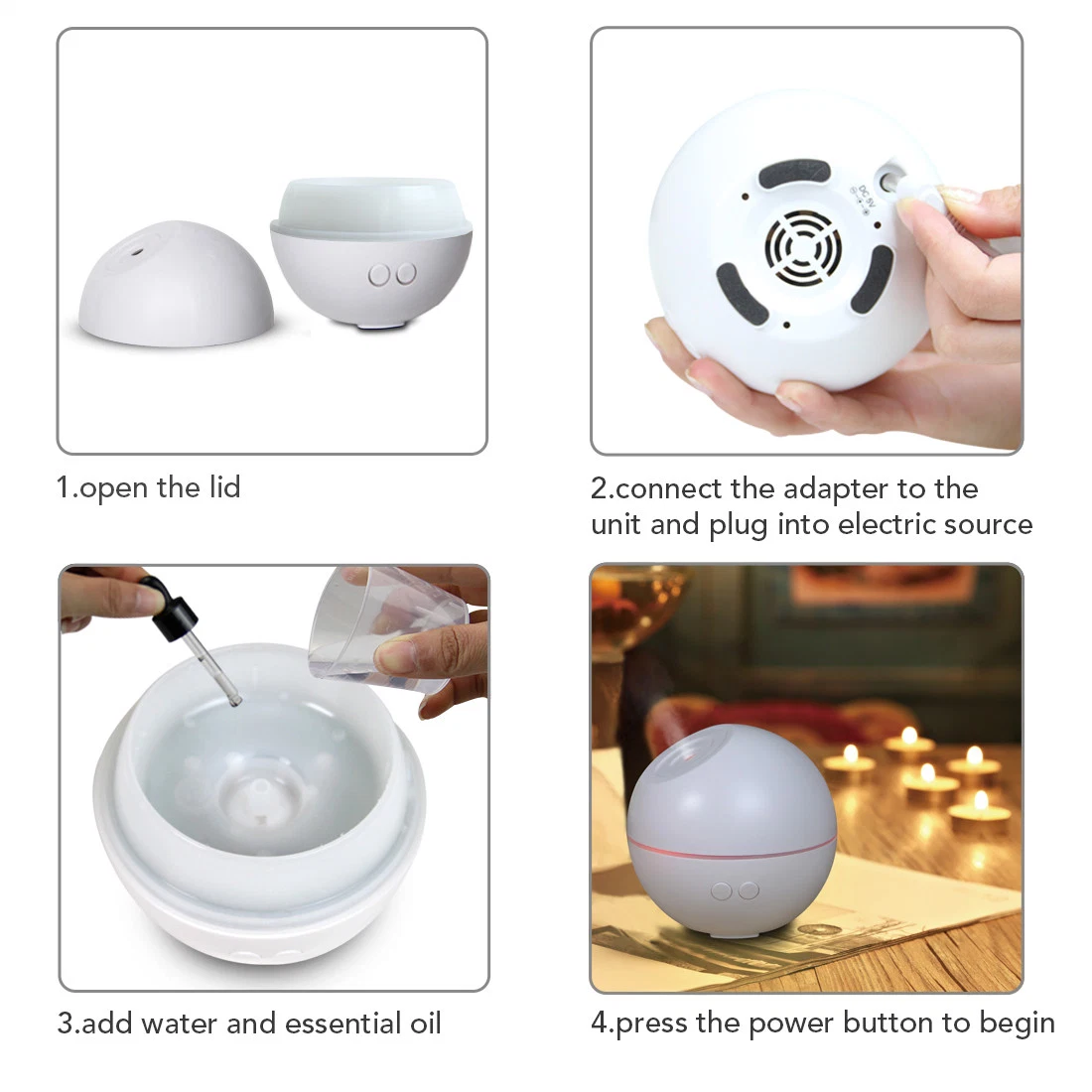 Wholesale/Supplier Mini Portable Humidifier Diffuser Aroma 60ml USB Ultrasonic Air Humidifier