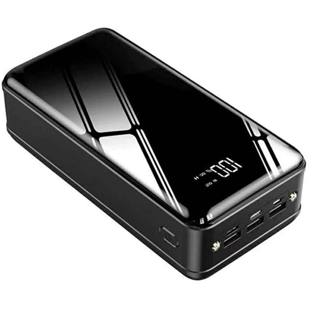 Power Bank 80000mAh High Capacity 12V Pd22.5W Built in Cables Power Banks with Flashlight Powerbank