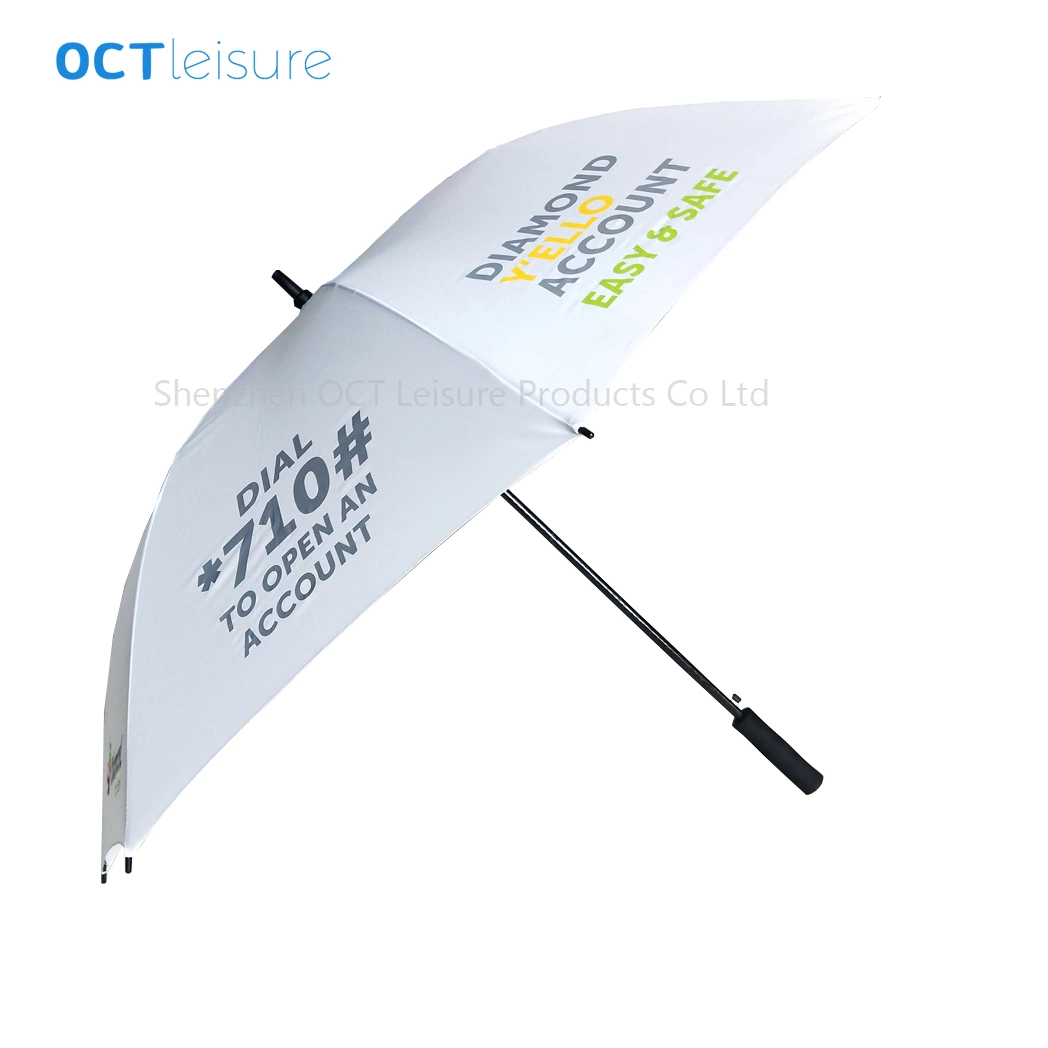 High-End Golf Umbrella in White with Fiberglass Frame (OCT-G31AD)