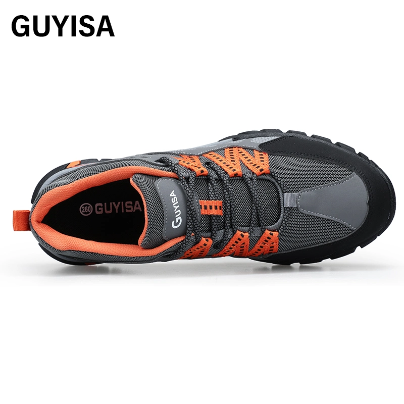 Guyisa Outdoor Fashion Safety Shoes Soft Waterproof Microfiber Leather Surface Steel Toe Safety Work Shoes