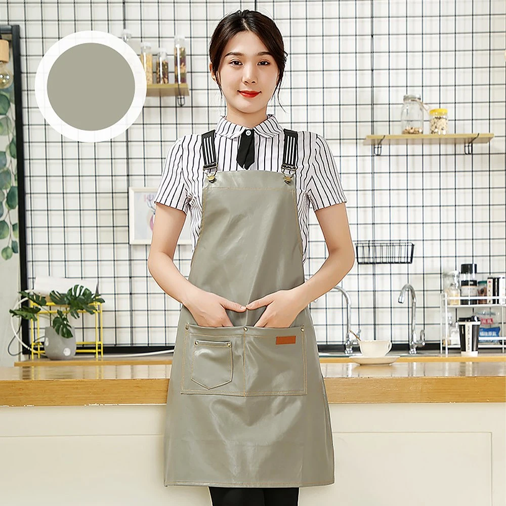 Queenhe PU Apron Washable kitchen Waterproof Apron