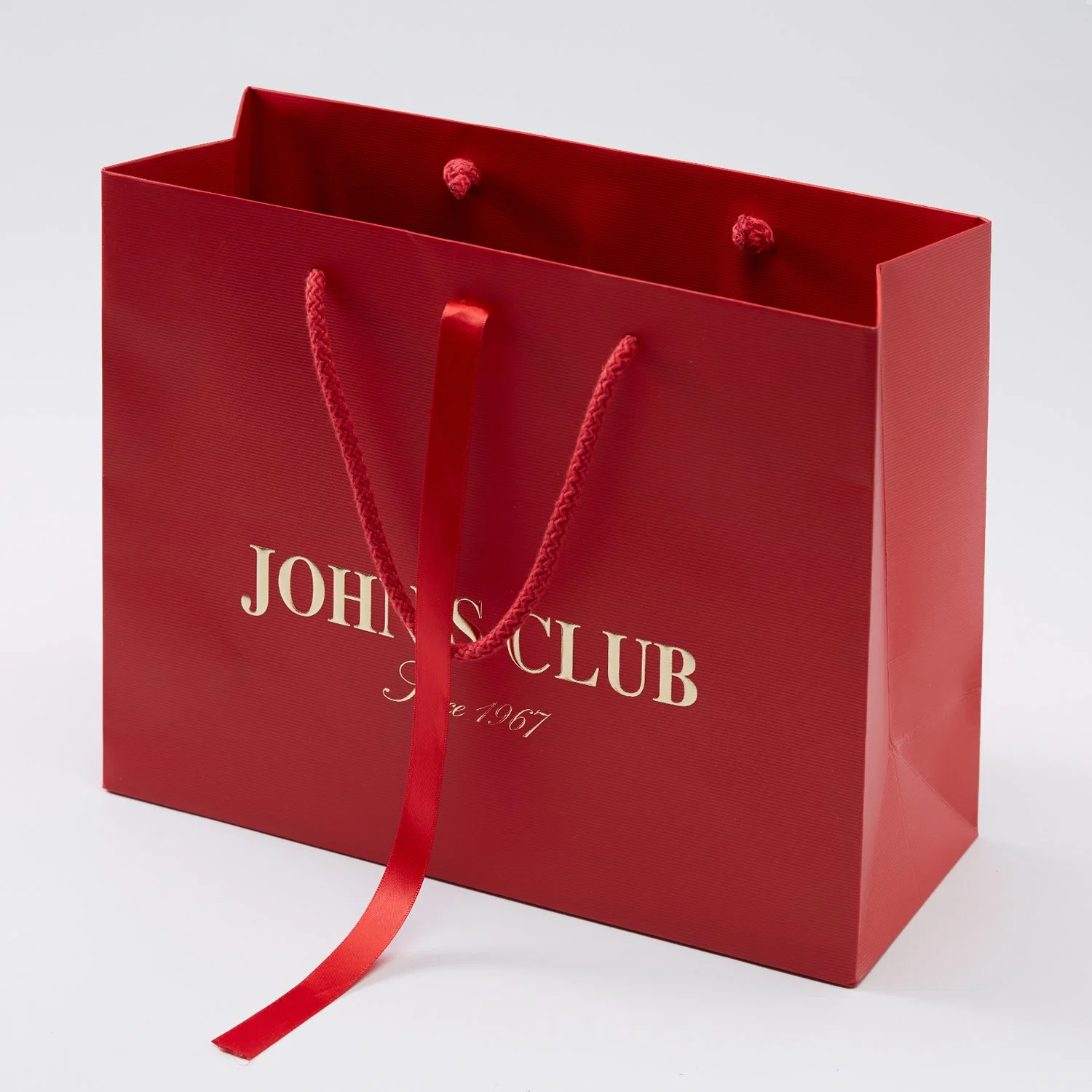 Custom Design Creative Shopping Paper Bag with Ribbon Drawstring