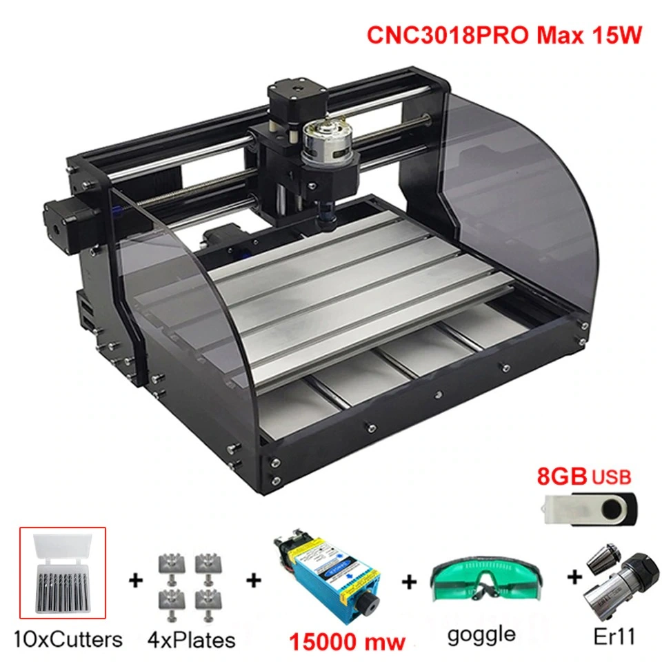 CNC 3018 PRO MAX 5,5 W Grabador láser Grbl máquina con el control de software