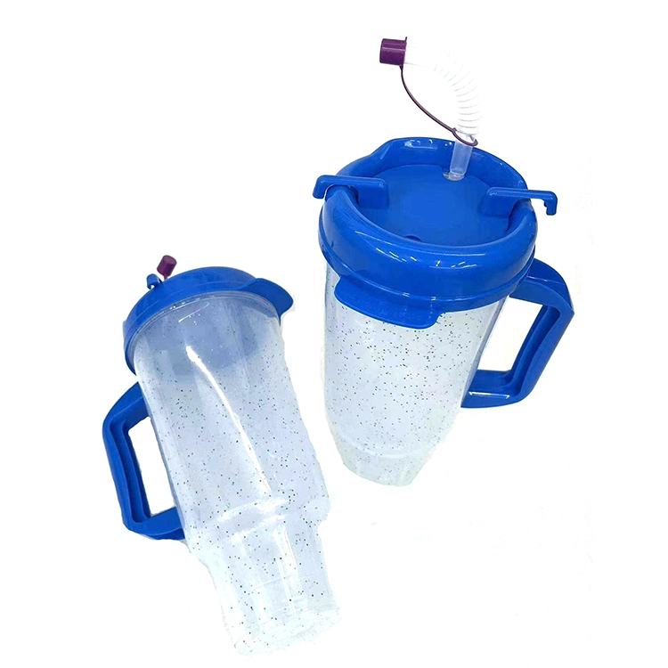 32 Oz Water Bottle Customized Promotional Gift Double-Layer Plastic Handgrip PP Car Cup Mug