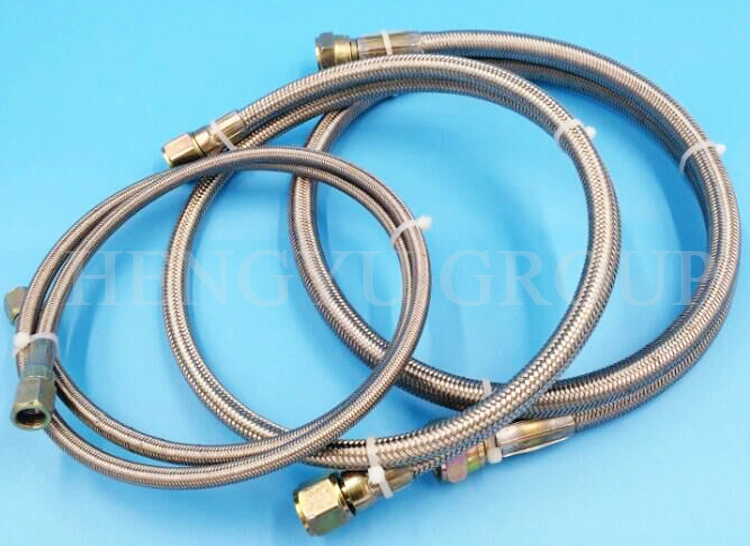 Hose High Pressure 304 Stainless Steel Hydraulic Hose Fittings PTFE Tube