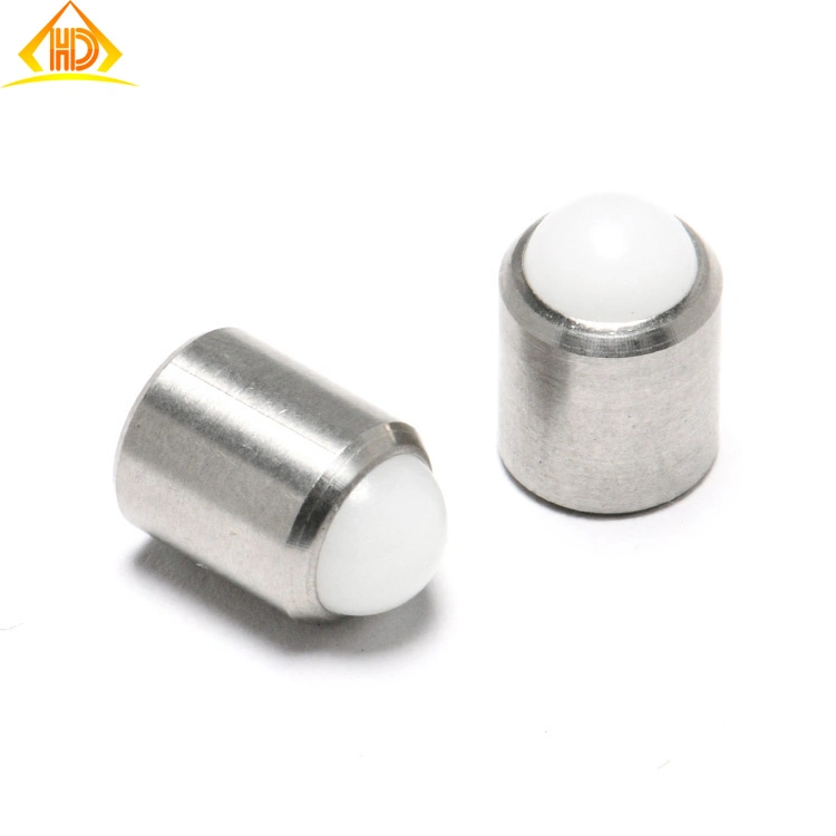 Stainless Steel Body with Plastic Ball Without Flange Press Fit Spring Load Long Nose Ball Plunger