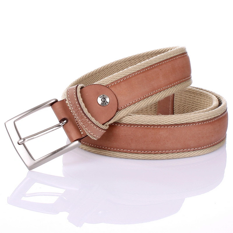 Oversew Heavy Cotton Webbing Cowhide Leather Belts (RS-13014)