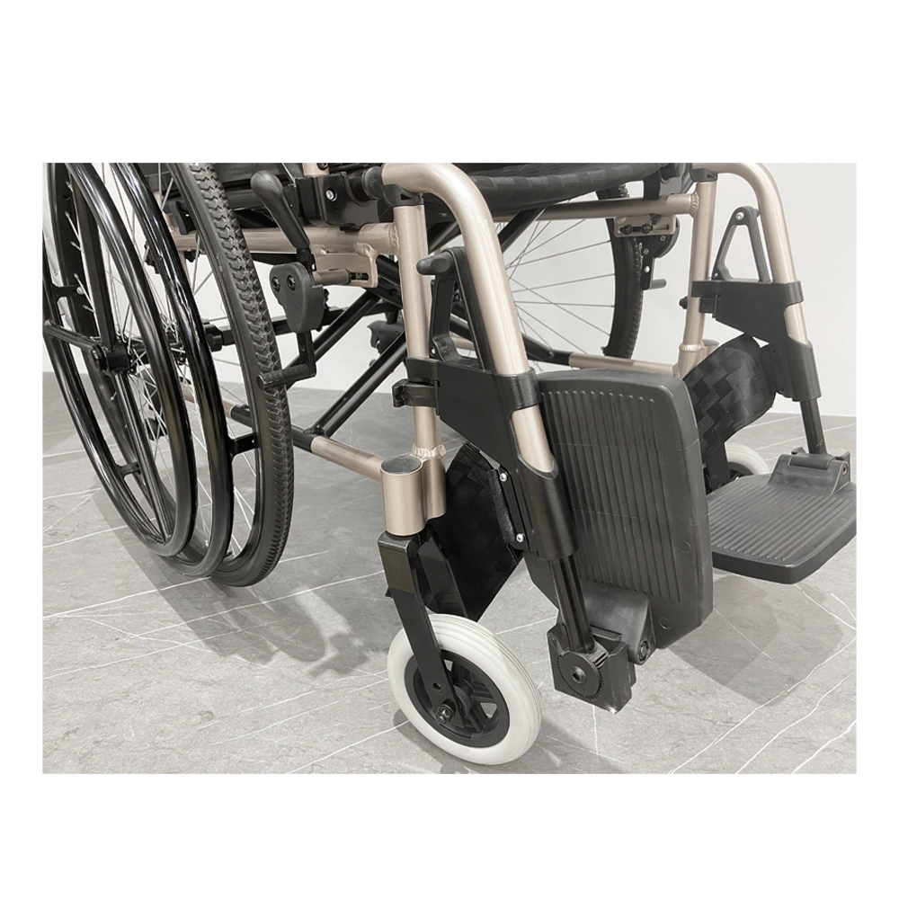 Aluminum Alloy Wheelchair with One Hand Operation for Hemiplegia